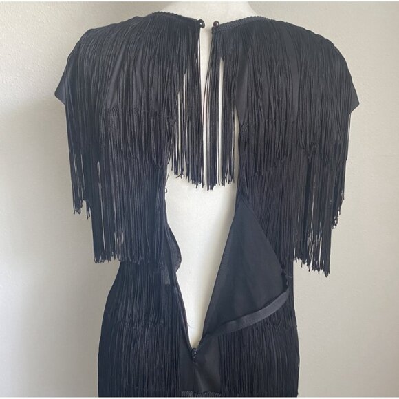 Cheryl Kaye Women's 6 Black Roary 20s Flapper Tassels Fringe Dress - Picture 4 of 7